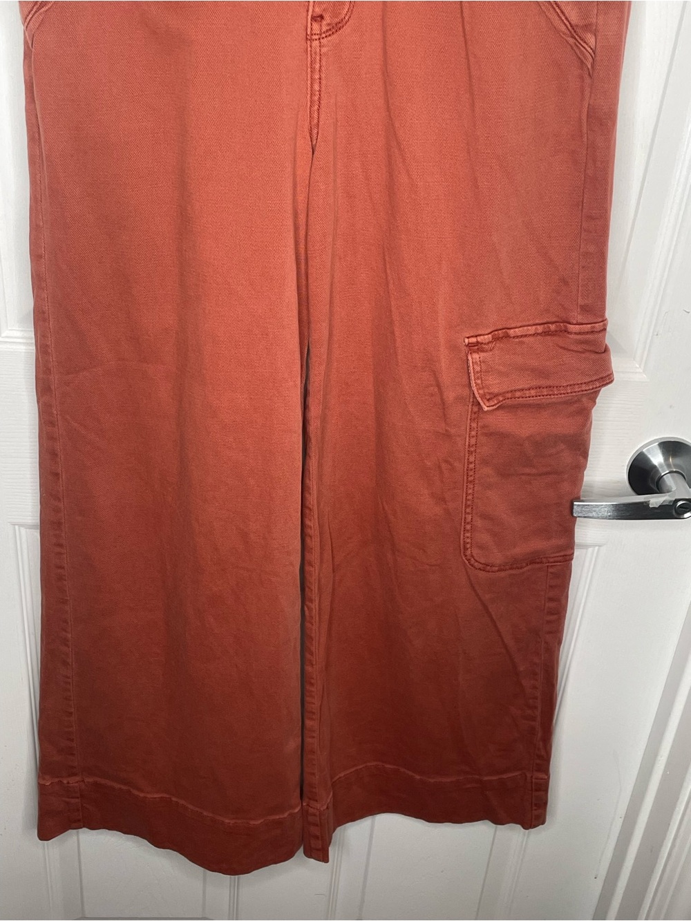 Pilcro High Rise Wide Leg Cargo Pant Boho Festival Academia Relaxed in Rust 26 - Picture 6 of 13
